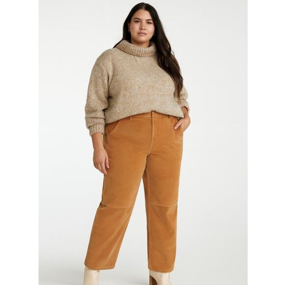 Fashion to Figure Pants - Fashion to Figure Womens Wide Leg Carpenter Style Corduroy Pants Sz 2 (Fits 2X)